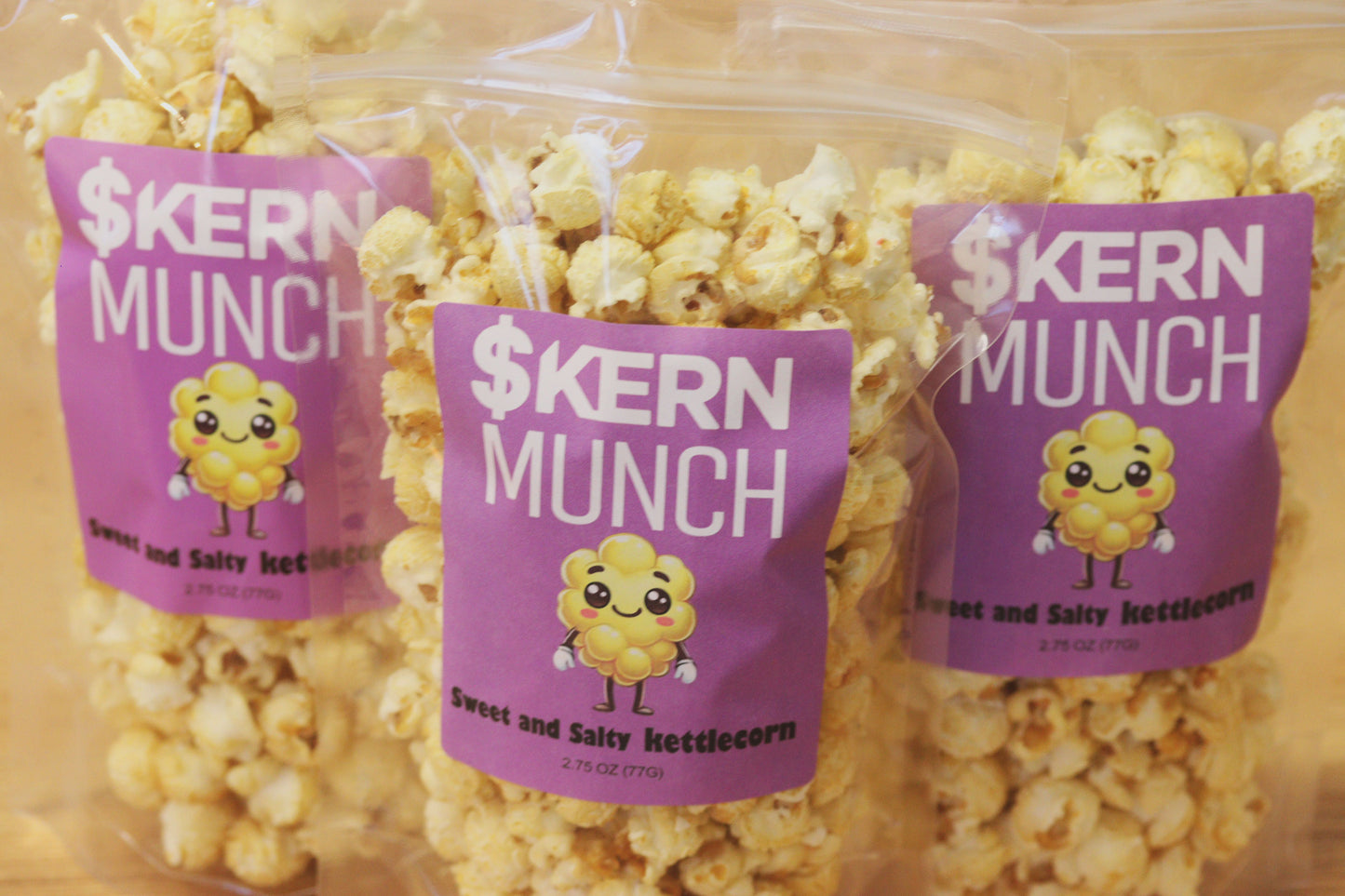 Sweet and Salty KettleCorn - $Kern Munch - 3 Pack - 6.0 OZ per bag - 18 OZ total