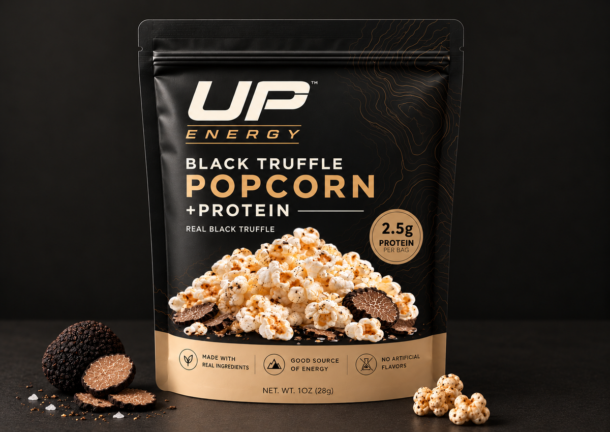 Up Energy Black Truffle Popcorn 1oz Pouch with Zip Seal - 3 pack - COMING SOON