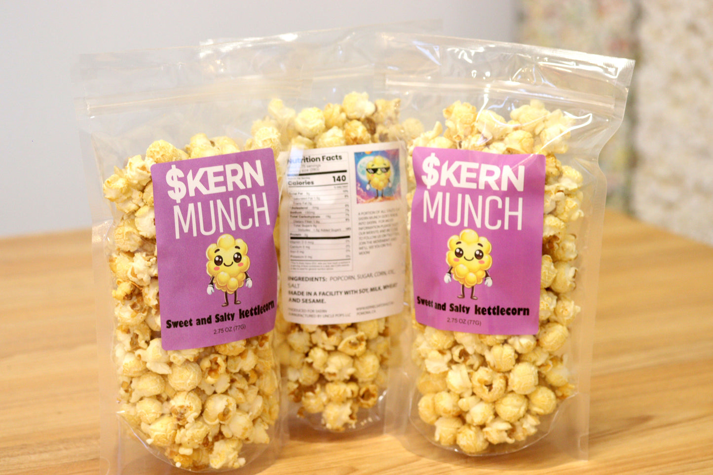 Sweet and Salty KettleCorn - $Kern Munch - 3 Pack - 6.0 OZ per bag - 18 OZ total