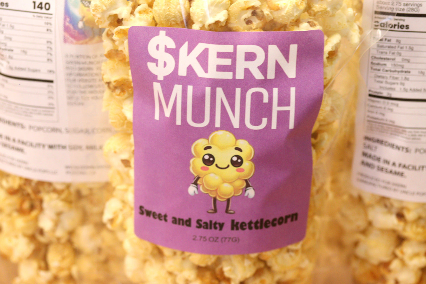 Sweet and Salty KettleCorn - $Kern Munch - 3 Pack - 6.0 OZ per bag - 18 OZ total