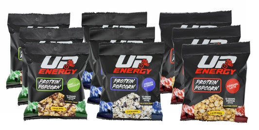 Up Energy Protein Popcorn 9 Pack - 1.9OZ Cookies n Cream, Caramel Latte, Mint Chocolate